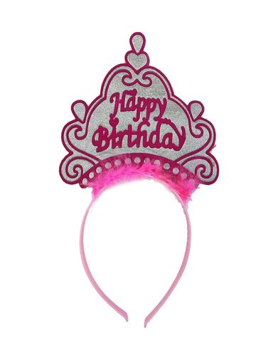 Diğer 47411165660 Happy Birthday Neon Pembe Renk Doğum Günü Tacı 24X15 Cm