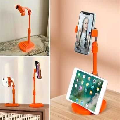 Diğer 474189XB61YT4399 Masa Üstü Tablet Ve Telefon Tutucu Plastik Aparat Turuncu Telefon Standı
