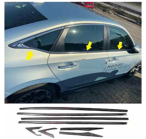 Diğer 47676795 Honda Civic Fe1 Cam Çıtası Krom Komple 2021 Sonrası 8 Parça