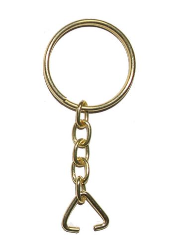 Diğer 55TK-TK-CNT-4412536464SP Anahtarlık Halkası, Halka + Zincir + Üçgen, 24Mm, Altın, Sarı, 1000 Adet