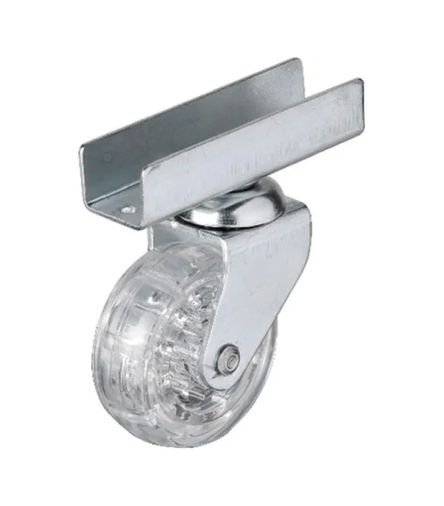Diğer 55TK-TK-HTS-327 327 - 50X20 Mm Şeffaf Makaralı Uzun U Tablalı Teker 4 Adet