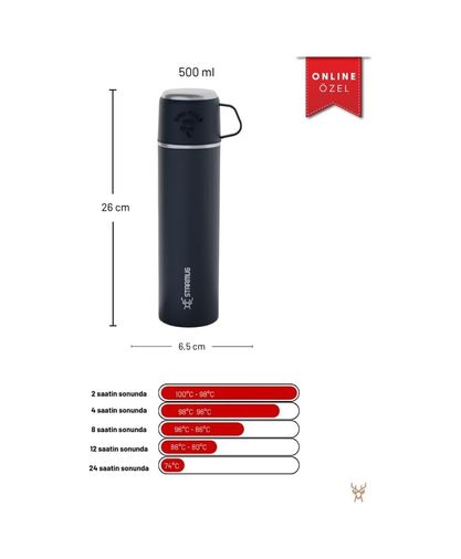 Diğer 57855210115841080184975 Trailmate Serisi Bardaklı 500 Ml Çelik Termos Acı Kahverengi 88284441