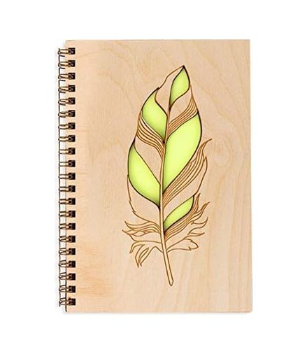 Diğer 57855210120348480184975 Tüy Kalem Tasarımlı Ahşap Kapaklı Defter 48 Yaprak 103 Ivory