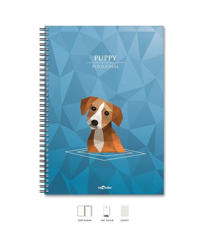 Diğer 57855210120564180184975 A4 Defter Çizgili 200 Syf Köpek Polygonal 103 Ivory