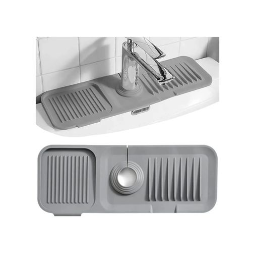 Diğer 57855210125265580184975 Elastik Musluk Matı Su Tutucu Düzenleyici Kaydırmaz Taban Organizer Mutfak Açık Bej