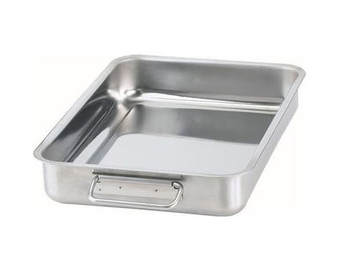 Diğer 57855210126601380184975 Metal Kare Fırın Kabı 24X34 Cm Paslanmaz Çelik Kulplu Kare Fırın Pişirme Tepsisi Açık Altın