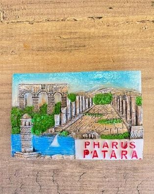 Diğer 57855210126725180184975 Antik Pharus Patara Mıknatıslı Dekoratif Magnet, Tarihi Kalıntı Temalı, El Yapımı Buzdolabı Süsü