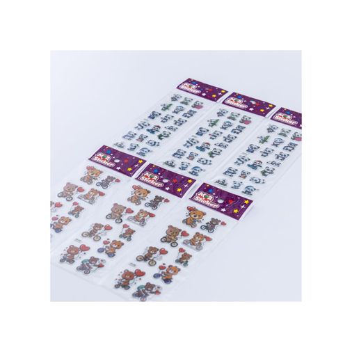Diğer 57855210127816480184975 6 Adet Kabartmalı Yapışkan Sticker, Sevimli Panda Ve Ayılar