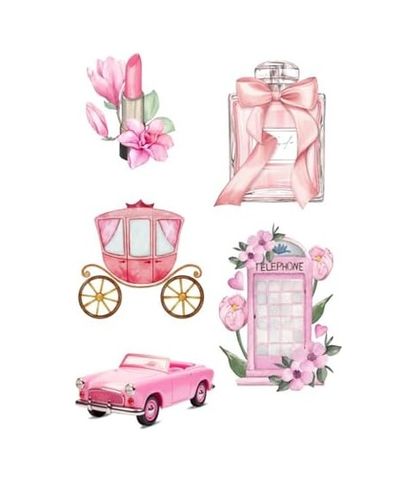 Diğer 57855210127832880184975 Karışık Pembe Vintage 180 Adet Sticker Seti 10 Sayfa Tek Ebat
