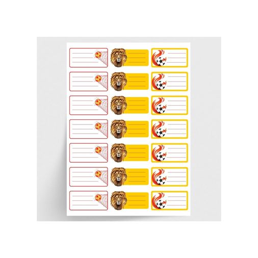 Diğer 57855210128121080184975 Sarı-Kırmızı İsimlik Okul Etiketi, Sticker Seti, 420 Adet