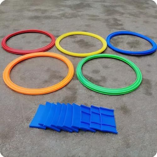 Diğer 57855210128307280184975 Daire Seksek Halka Oyunu Seti 22 Parça - Anaokulu Ve Açık Hava Bahçe Aktivite Eğitim Çemberi 27 Cm 50 X 22