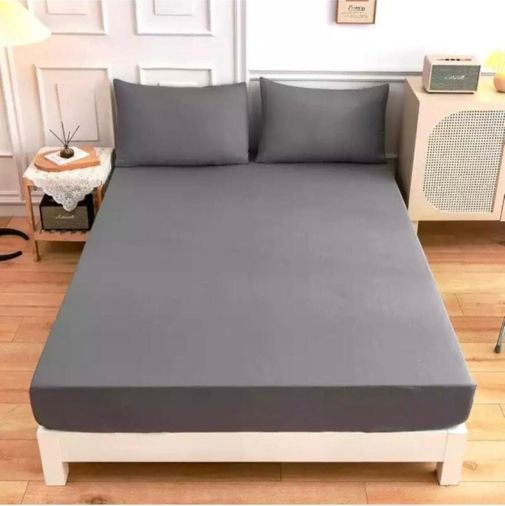 Diğer 57855210131700680184975 Ezgi Antrasit Renkli%100 Pamuklu Penye Lastikli Çarşaf, 180 X 200 Cm Abanoz