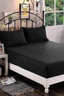 Diğer 57855210131862580184975 Pamuklu Çift Kişilik Battal Boy Lastikli Çarşaf Takımı Siyah 180X200 Abanoz