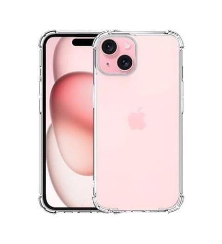 Diğer 57855210132749080184975 Apple İphone 15 Kapak Kamera Bölümü Açık Antişok Airbag Köşe Korumalı Silikon Şeffaf Kılıf 50 X 22