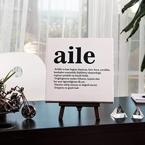 Diğer 57855210134689680184975 Aile Kelime Anlamlı Kanvas Tablo 25 X 25 Cm 50 X 22