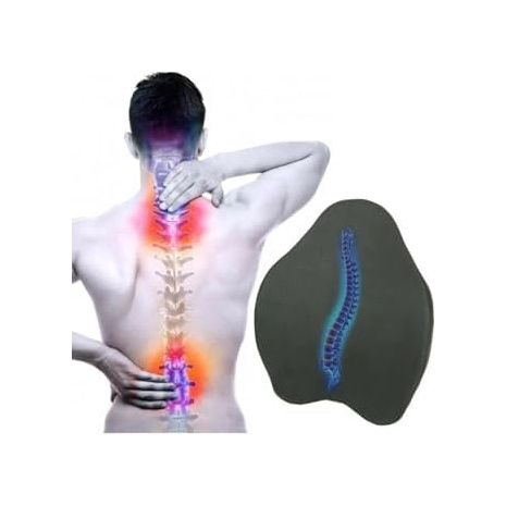 Diğer 57858324438883399283959 Visco Bel Ve Sırt Destek Yastığı Ortopedik Visco Malzeme, Fermuarlı Yıkanabilir Kılıf, Ofis, Ev, Araba Kullanımı İçin, Siyah, 50X42X9,5-3 Cm Ahşap