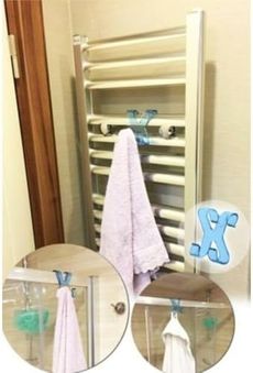 Diğer 57858324439553799283959 2 Adet Plastik Havlupan Askısı It, Şeffaf, 85Mm X 90Mm, Banyo Radyatörü İçin Pratik Havlu Tutucu 4 Renk