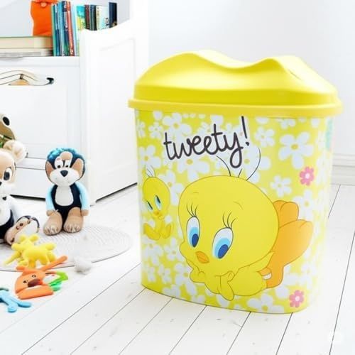 Diğer 57858324439673099283959 Tweety Lisanslı 5.5 Litre Hazneli Çocuk Odası Çöp Kovası 10L Siyah