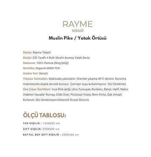 Diğer 57858324440090899283959 Müslin Pike Çift Kişilik, 100% Pamuk 4 Katlı Kaliteli Müslin Yatak Örtüsü, Dekoratif Şık Yumuşak Hafif Yazlık Pike Lacivert, Çift Kişilik 220X240 Cm Açik Gri