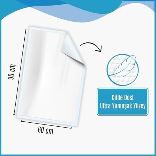 Diğer 57858324440370699283959 Hasta Bakım Yatak Koruyucu Örtü 60X90 Cm 120 Adet Emici, Sıvı Geçirmez Açık Indigo