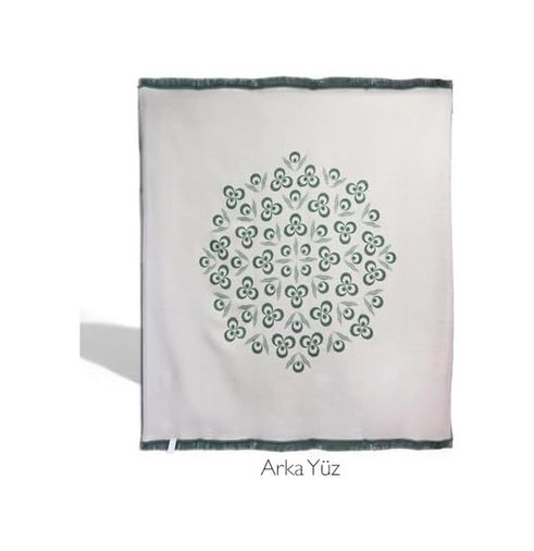 Diğer 57858324440416899283959 Çintemani Yeşil Çift Kişilik Battaniye 200 X 220 Cm Açık Bej