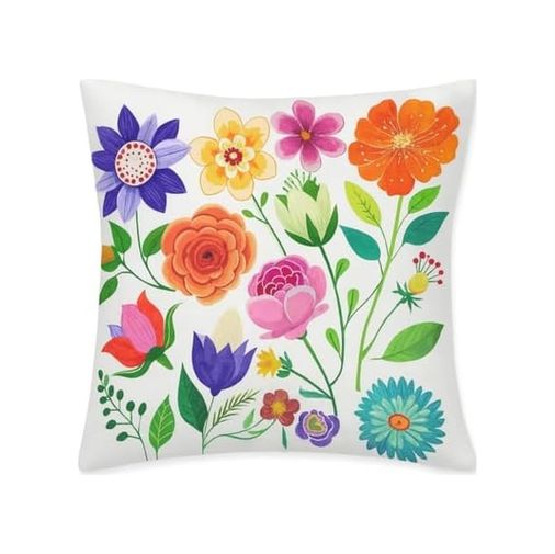 Diğer 57858324440422199283959 Dijital Baskı Çiçek Desenli Dekoratif Yastık Kılıfı 45X45 Cm Fermuarlı, Yıkanabilir, Renkli Tasarım, 4 Lü Set İç Yastık Dahil Değildir Açık Altın