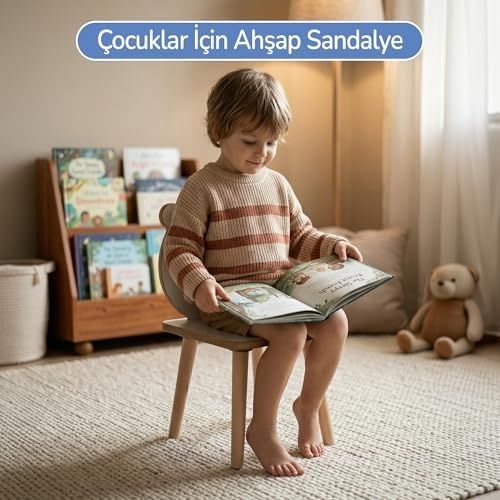 Diğer 57858324440526499283959 Çocuk Aktivite Masası Çalışma Masası, Ahşap Oyun Boyama Etkinlik Alanı, Çocuk Odası İçin Sadece Sandalye Abanoz - Beyaz