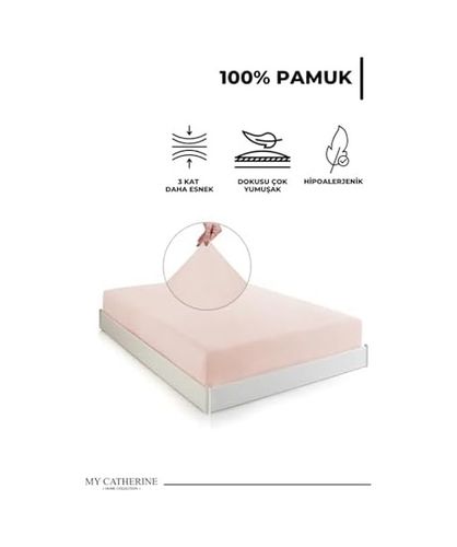 Diğer 57858324440721299283959 Lastikli & Hipoalerjenik Çarşaf%100 Pamuk Penye Kumaş Somon 140X200, Luxcarsaf Abanoz