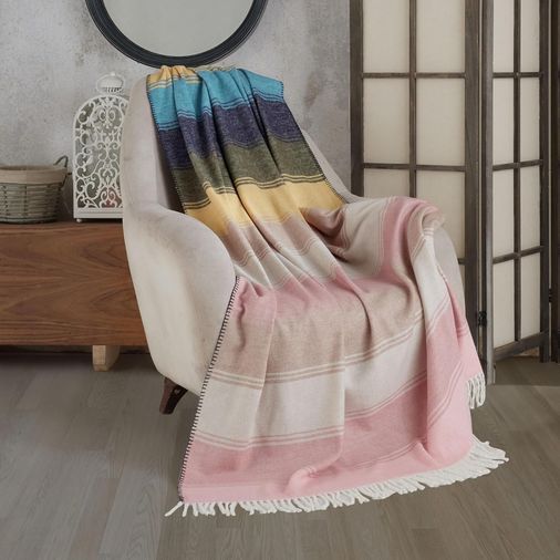 Diğer 57858324440841399283959 Soley Akrilik Skoç Tv Örtüsü 130 X 170 Cm Hardal Sarısı Açık Bej