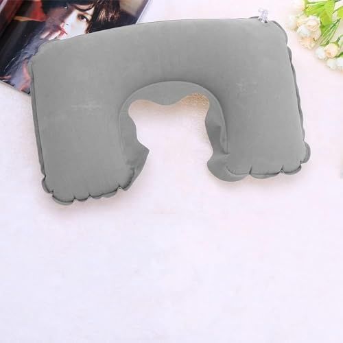Diğer 57858324440988299283959 Şişme Seyahat Boyun Yastığı Ergonomik Travel Neck Pillow, Katlanabilir, Taşınabilir, Uçak, Otobüs, Tren Yolculukları İçin Rahat Uyku Yastığı Gri Açık Indigo