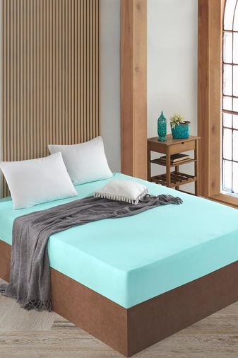 Diğer 57858324441032399283959 Ezgi Lastikli Pamuklu Dokuma Kumaş Çarşaf Mint 100X200 Cm Tek Kişilik, Carsaf Abanoz