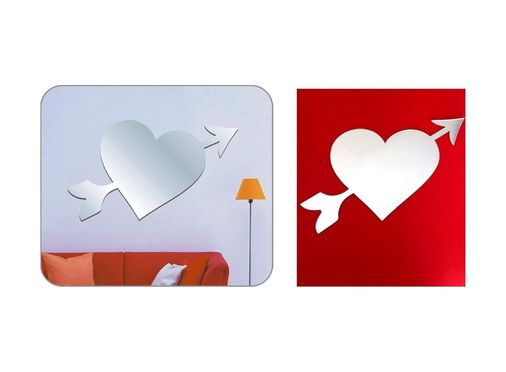 Diğer 57858324441058099283959 Aynalı Duvar Süsü Sticker Kalp Şekilli Açık