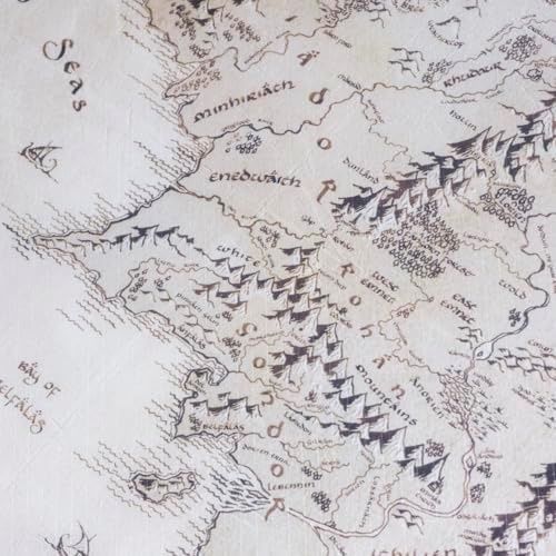Diğer 57858324441179399283959 Of The Rings - Middle Earth Map Lisanslı Amerikan Servis Acı Kahverengi
