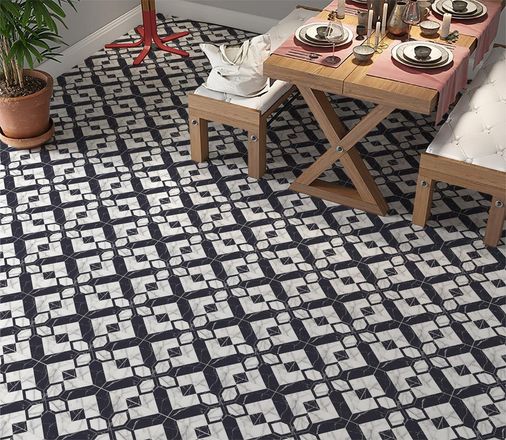 Diğer 57858324441215699283959 Yer Kaplama Zemin Kaplama Folyosu 65X130 Cm Mermer Geometrik