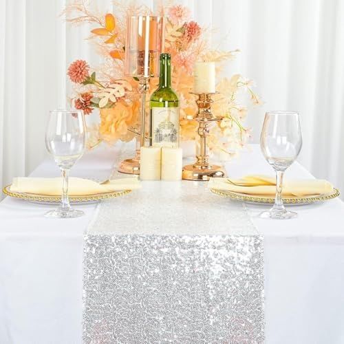 Diğer 57858324441384499283959 Masa Örtüsü, 30X180Cm Parlak Kumaş Masa Şeridi Dekorasyonu, Payetli Masa Örtüsü, Şık Parti Malzemeleri İçin Tatil Düğün Doğumgünü Açık Hava Parti Dekoru Acı Kahverengi 01 X 01