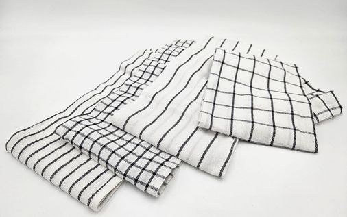 Diğer 57858324441569399283959 Rinnig Desenli Çay Havlusu 45 X 60 Cm, 4'lü Set Koyu Gri 4 Renk