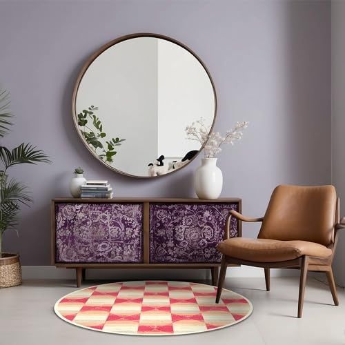 Diğer 57858324441783099283959 Fatan Kadife Kaymaz Pamuk Tabanlı Yıkanabilir Antibakteriyel Yuvarlak Salon Halısı 140X140 1