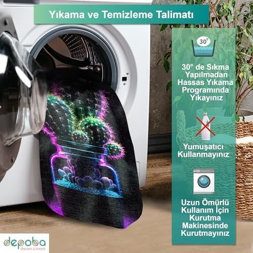 Diğer 57858324441789999283959 Teta Kadife Kaymaz Pamuk Tabanlı Yıkanabilir Antibakteriyel Yuvarlak Mutfak Halısı 100X100 1