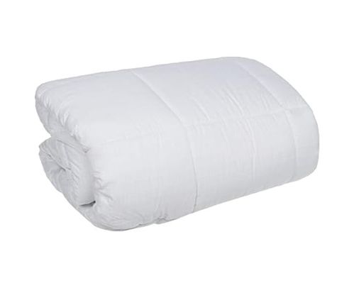 Diğer 57858324441803599283959 Taç Düz Polyester Yorgan, Beyaz, Size Abanoz