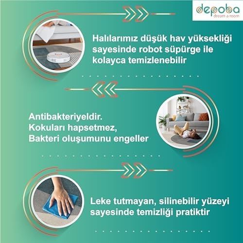 Diğer 57858324441806299283959 Marena Kadife Kaymaz Pamuk Tabanlı Yıkanabilir Antibakteriyel Yuvarlak Salon Halısı 140X140 1