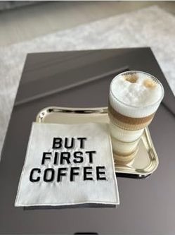 Diğer 57858324441920899283959 Mia But First Coffee Desenli Kokteyl Peçete Acı Kahverengi