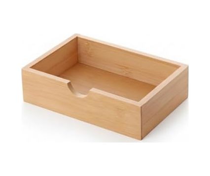 Diğer 57858324442013699283959 Doğal Bambu Peçetelik Ve Çok Amaçlı Organizer Kutu - 18.5X12.5X5 Cm Masaüstü Ve Banyo Düzenleyici Ahşap Stand -