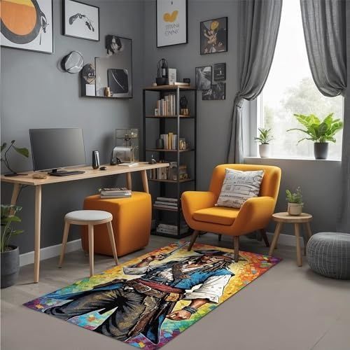 Diğer 57858324442021899283959 Colaf Kadife Oyuncu Odası Halısı Kaymaz Pamuk Tabanlı Yıkanabilir Antibakteriyel Gamer, Gaming Halısı 160X230 1