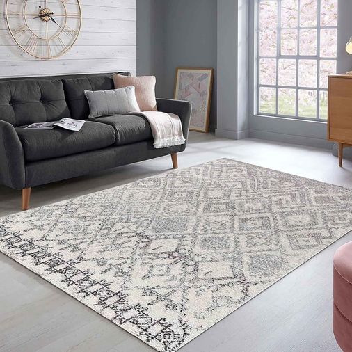 Diğer 57858324442076699283959 Dizayn Blackshade Desenli Kadife Pamuk Tabanlı Yıkanabilen Kaydırmaz Antibakteriyel Salon Halısı 200X300 1