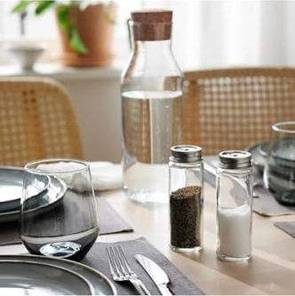 Diğer 57858324442115199283959 Cıtronhaj Tuzluk/karabiberlik - Cam - 12 Cm - 2 Parça Açık Gri