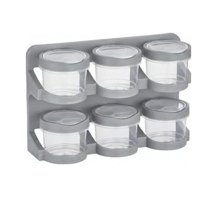 Diğer 57858324442159999283959 6 Lı Standlı Baharatlık Plastik Şeffaf Kaşıklı Baharat Standı Duvara Asılabilir Ve Masa Üstü Kullanılabilir Baharat Seti Mutfak Organizer 1