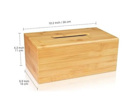 Diğer 57858324442193399283959 Çok Amaçlı Bambu Peçetelik Ve Düzenleme Kutusu Şık Ve Dekoratif 25X14X7,5 Cm -