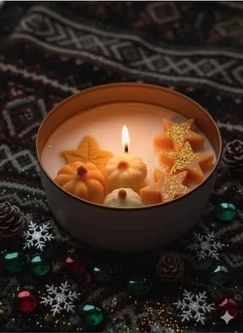 Diğer 57858324442679599283959 El Yapımı Sonbahar & Yılbaşı Temalı Kokulu Mum Balkabağı Ve Yıldız Figürlü Dekoratif Mum Ev Dekoru Açık Mavi