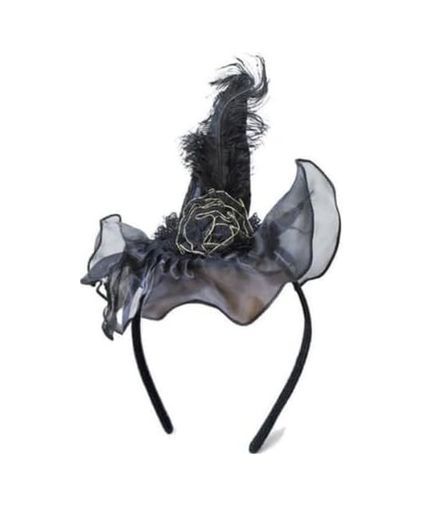 Diğer 57858324442744299283959 Şapkalı Tüylü Taç Haloween Cadılar Bayramı Tacı Abanoz