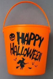 Diğer 57858324442766599283959 Halloween Işıklı Gövdeli Şeker Kovası Bal Kabağı Turuncu Abanoz